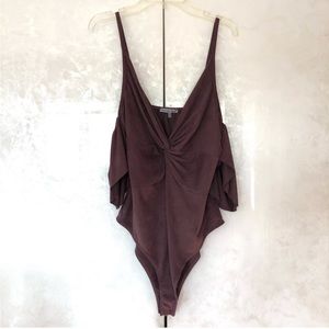 Charlotte Russe Purple Suede Bodysuit